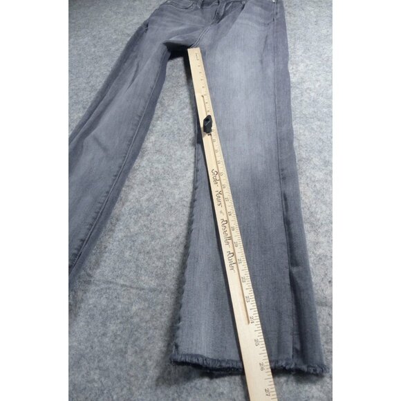 7 For All Mankind 26 Jeans High Waist Slim Kick Frayed Hem Gray - Picture 5 of 11